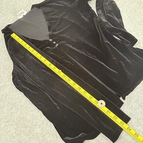 VTG Y2K AGB BYER CALIFORNIA Black V Neck Velvety Soft Stretch Jacket Sz L - Picture 6 of 8